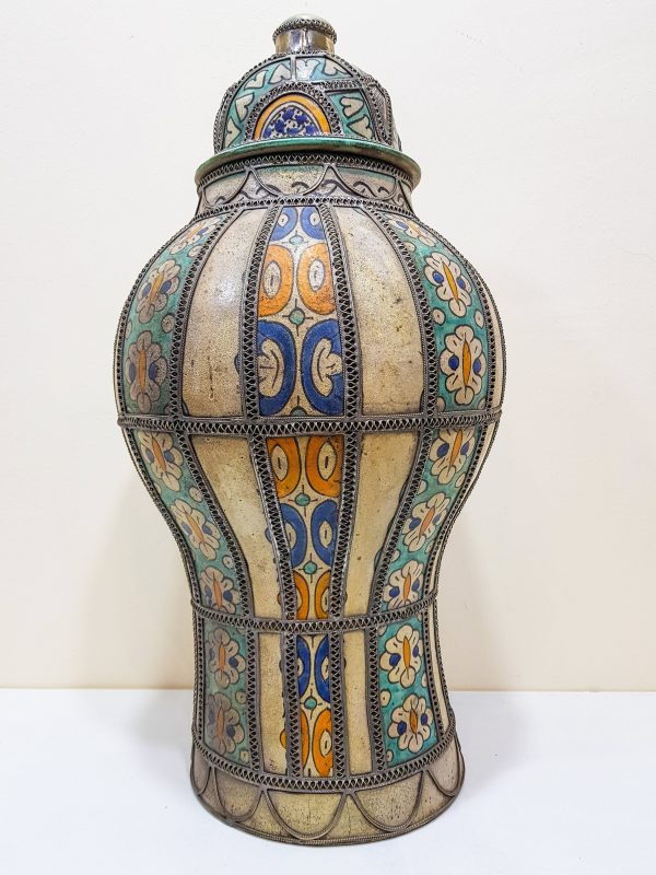 handmade Pottery Pot Moroccan vase Arabian Art Decor Table