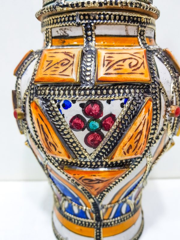 hand engraved vintage pottery vase | Arabian Art Decor Table