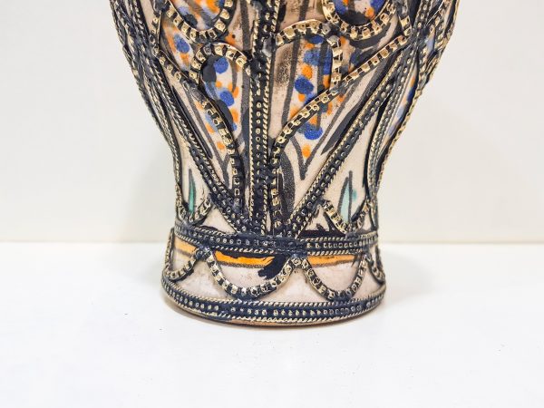 hand engraved vintage pottery vase | Arabian Art Decor Table