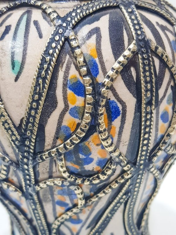 hand engraved vintage pottery vase | Arabian Art Decor Table