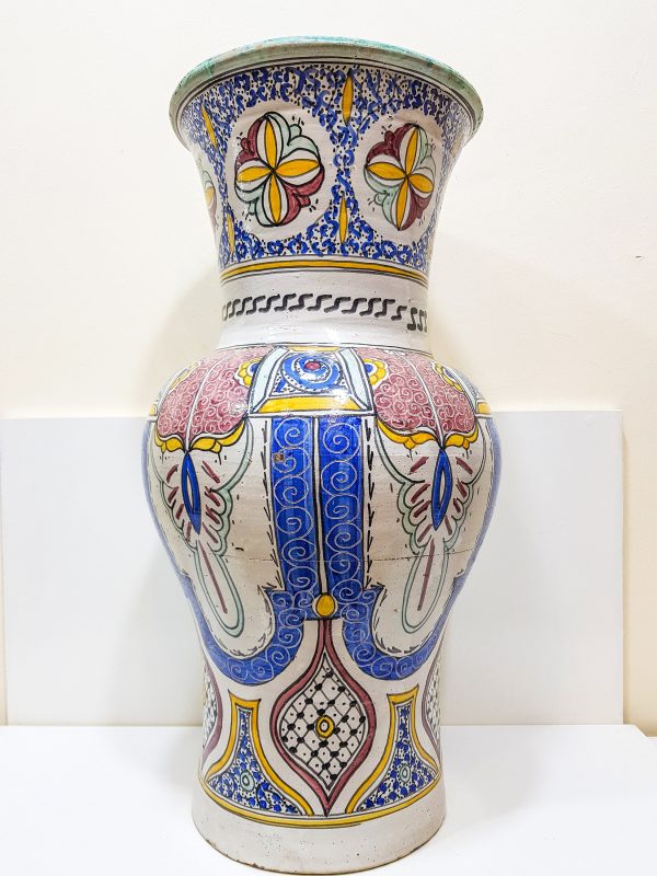 hand engraved vintage pottery vase | Arabian Art Decor Table