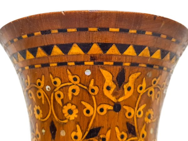 antique clay Pottery Pot Moroccan vase berber Arabian Art Decor Table 100% natural wood