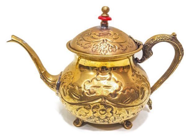 Vintage Moroccan Engraved Tea pot, VINTAGE Moroccan Copper Teapot, Antique Copper Teapot Morocco