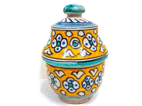 handmade Pottery Pot Moroccan vase Arabian orabge Art Decor Table