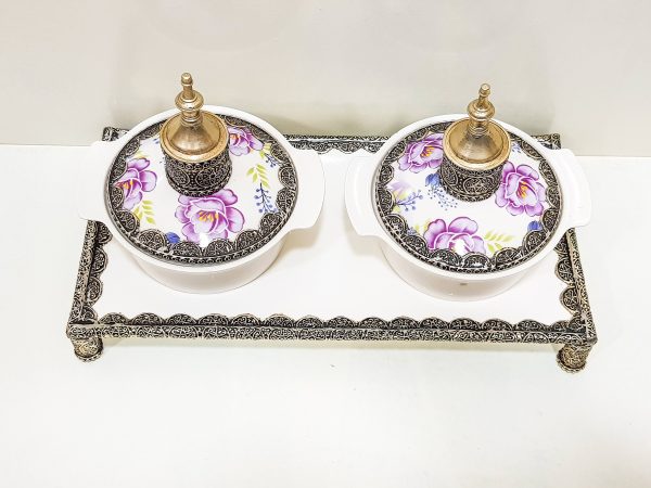 Set of 2 beautiful Moroccan hand engraved pots - royal antique soup Pot Moroccan Decor Table