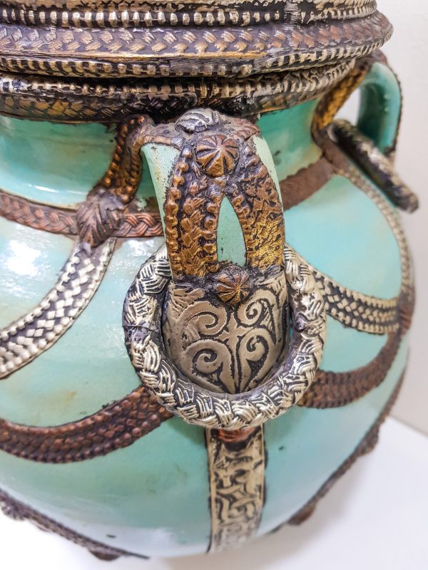 handmade Pottery Pot Moroccan vase Arabian Art Decor Table