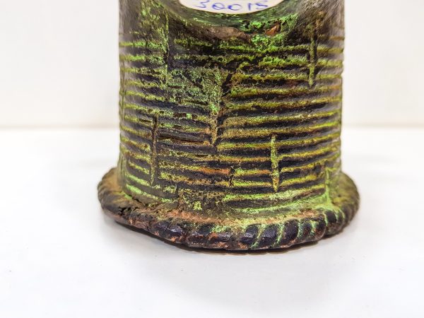 Vintage African handmade sculpture, old african head figurine