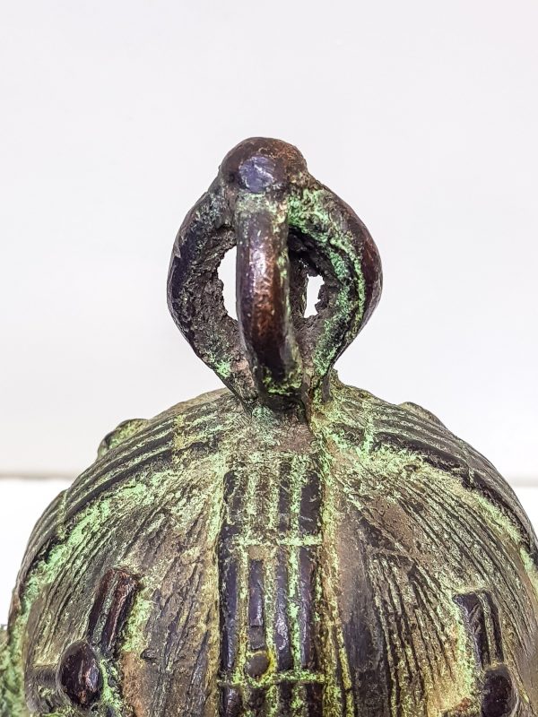 Vintage African handmade sculpture, old african head figurine