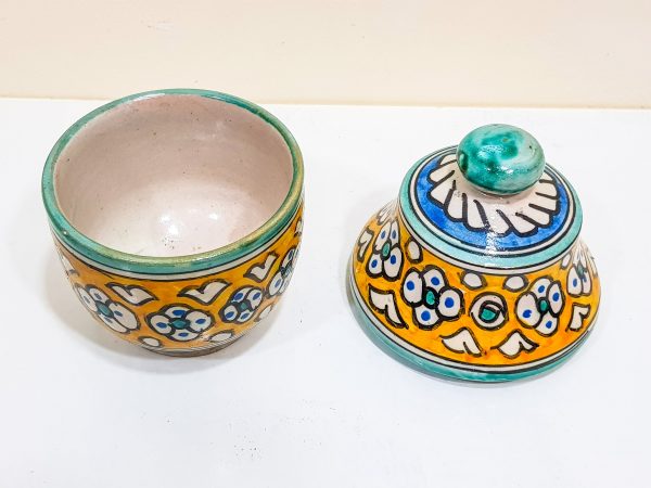 handmade Pottery Pot Moroccan vase Arabian orabge Art Decor Table