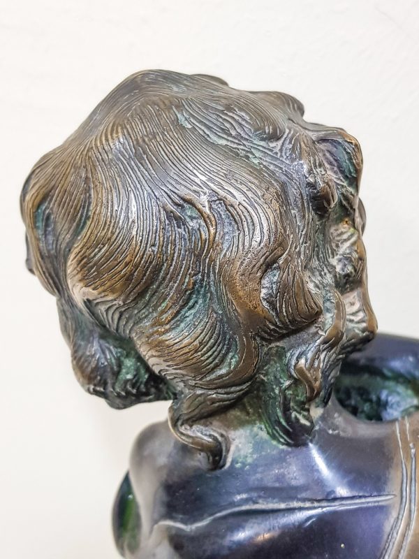 vintage brass handmade sculpture,& vintage figurine boy, brass full figurine
