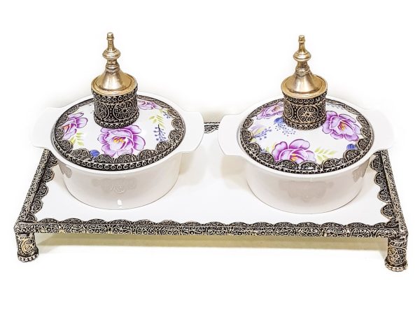 Set of 2 beautiful Moroccan hand engraved pots - royal antique soup Pot Moroccan Decor Table
