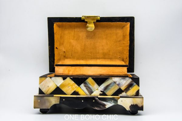 Vintage natural stone engraved Chest - chest ethnic handmade wooden - chest ethnic