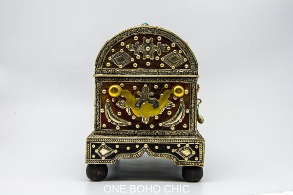 Vintage natural stone engraved Chest - chest ethnic handmade wooden - chest ethnic