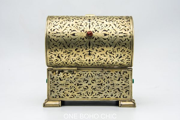 chest ethnic handmade beautiful jewelery box with moroccan motif
