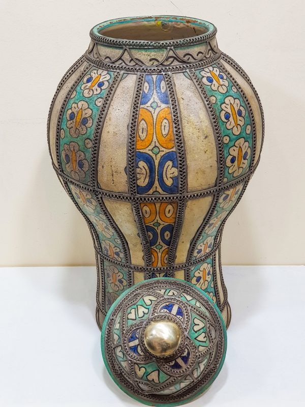 handmade Pottery Pot Moroccan vase Arabian Art Decor Table
