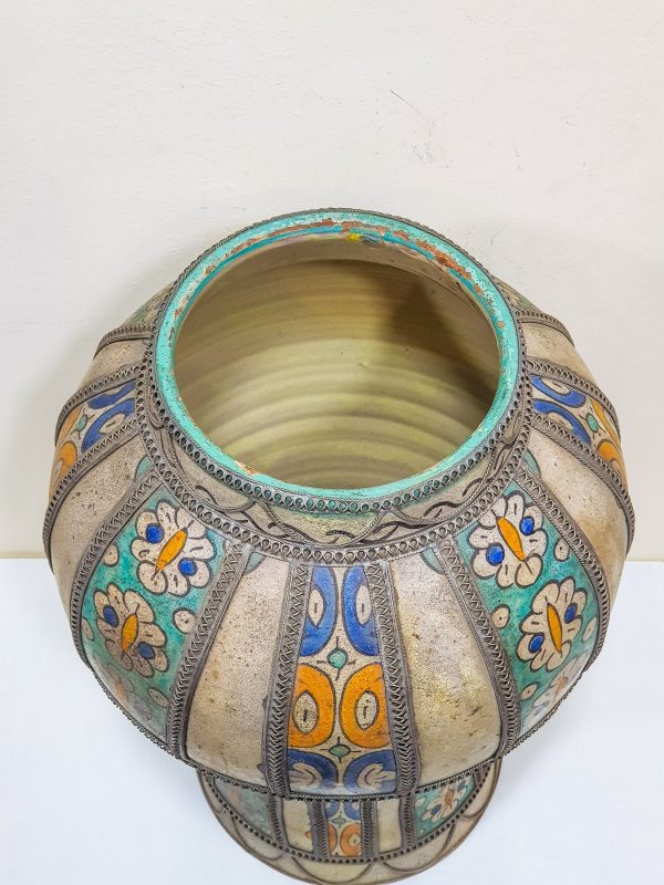 handmade Pottery Pot Moroccan vase Arabian Art Decor Table