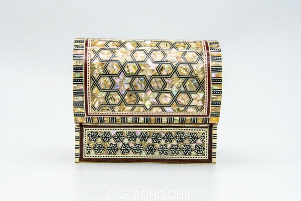 Old royal berber engraved chest decorated with beautiful copper motifs - chest ethnic handmade wooden