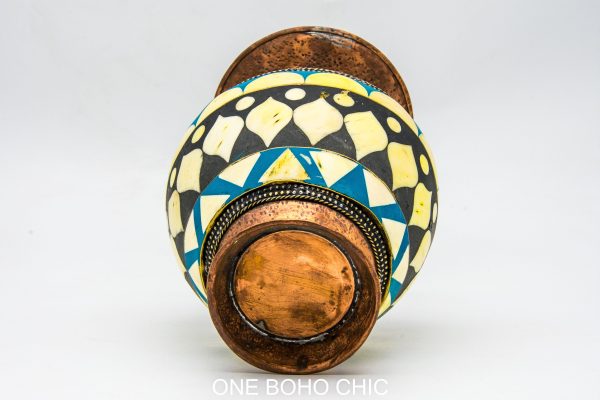 Vintage Moroccan copper vase Arabian Art Decor Table