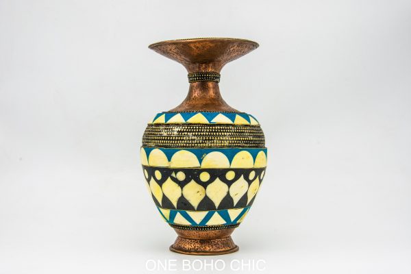 Vintage Moroccan copper vase Arabian Art Decor Table