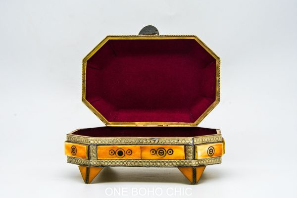 Chest ethnic handmade beautiful jewelery box with moroccan motif Very beautiful moroccan antique decor