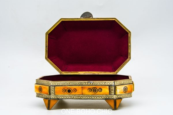Chest ethnic handmade beautiful jewelery box with moroccan motif Very beautiful moroccan antique decor