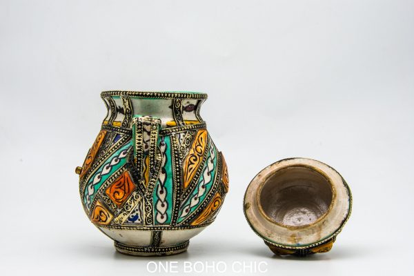 unique rare ash jar made in morocco shefl decoration