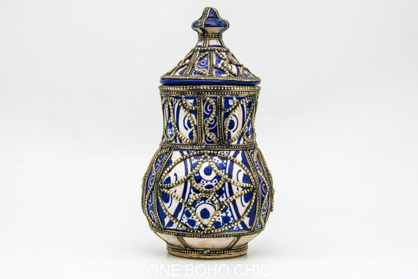 Old ash Pottery Pot Moroccan vase Arabian Art chic luxurious Decor