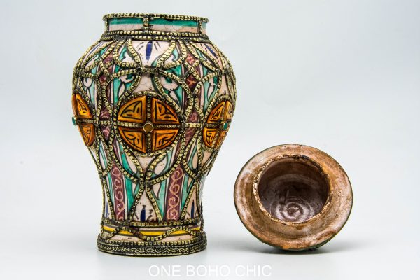Old Moroccan ash jar Arabian Art chic luxurious Decor