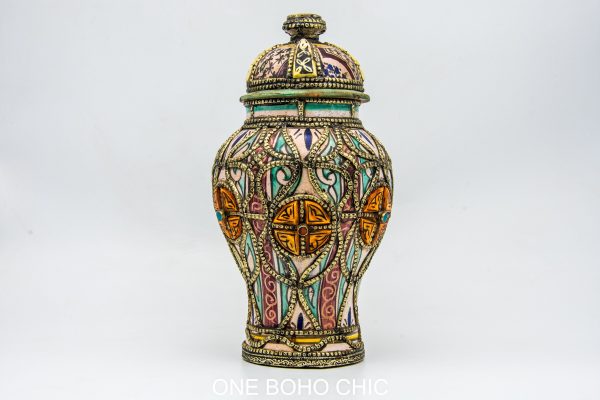 Old Moroccan ash jar Arabian Art chic luxurious Decor