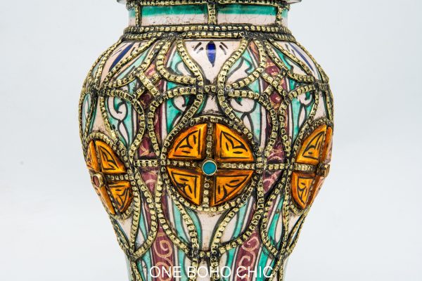 Old Moroccan ash jar Arabian Art chic luxurious Decor