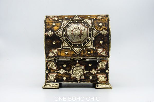 Chest ethnic handmade beautiful jewelery box with moroccan motif