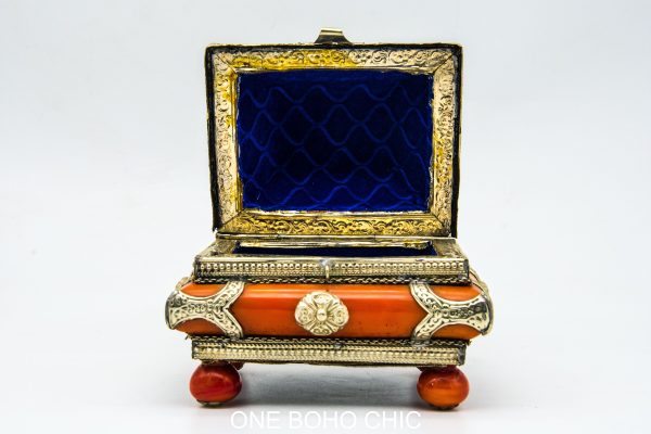 red berber antique jewelry box decor