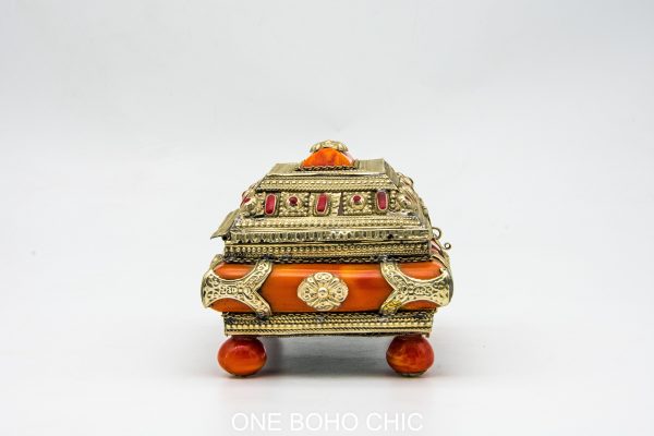 red berber antique jewelry box decor