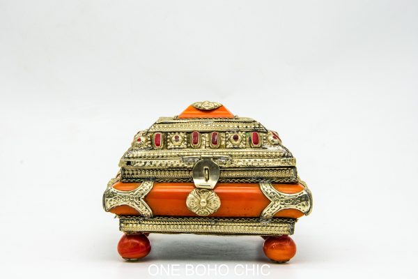 red berber antique jewelry box decor