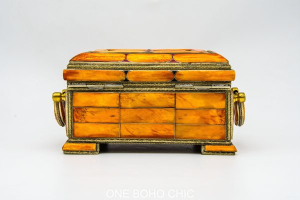 Chest ethnic handmade beautiful jewelery box with moroccan motif Very beautiful moroccan antique decor