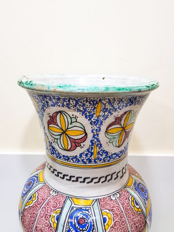 hand engraved vintage pottery vase | Arabian Art Decor Table