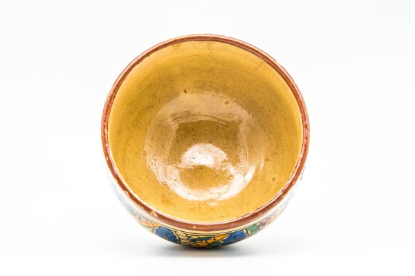 morocco 19th Century Rust and Green Glazed Pottery Jug with Floral Decor