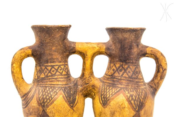 Set of 2 Moroccan ash jar for couple, Old Pottery vase berber Arabian Art Decor