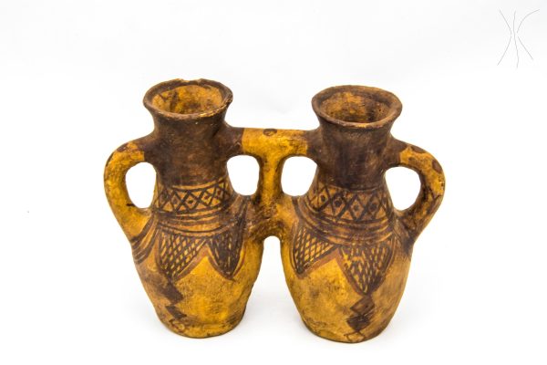 Set of 2 Moroccan ash jar for couple, Old Pottery vase berber Arabian Art Decor