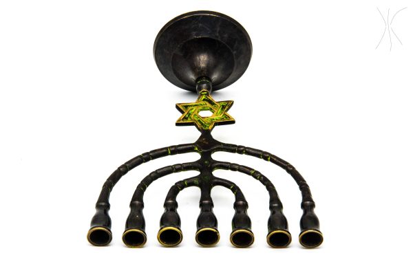 Vintage Hanukkah Menorah Jewish Lamp, Rare candlestick moroccan Art Decor - Very beautiful moroccan antique decor