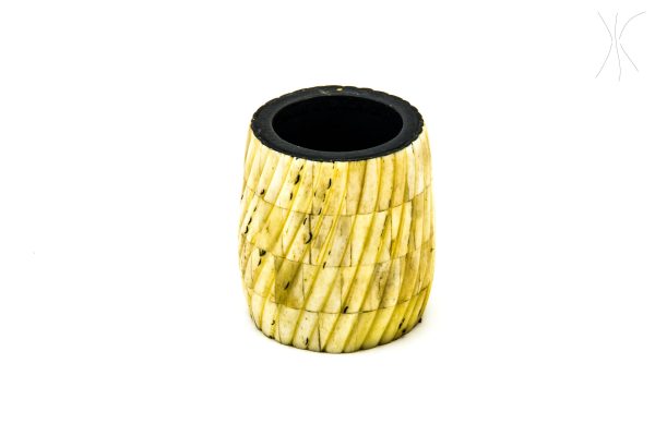 Pot with camel bones, Vintage Moroccan Camel bones Pot, Arabian Art chic luxurious Decor