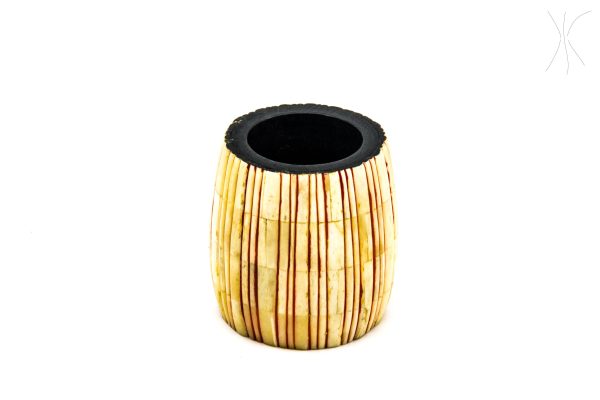 Pot with camel bones, Vintage Moroccan Camel bones Pot, Arabian Art chic luxurious Decor