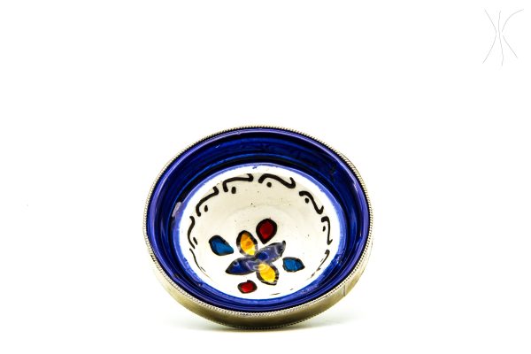 Antique Ceramic and metal bowl - Moroccan Ceramic Bowl - Very beautiful moroccan antique decor