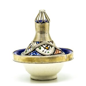 Antique Ceramic and metal bowl - Moroccan Ceramic Bowl - Very beautiful moroccan antique decor