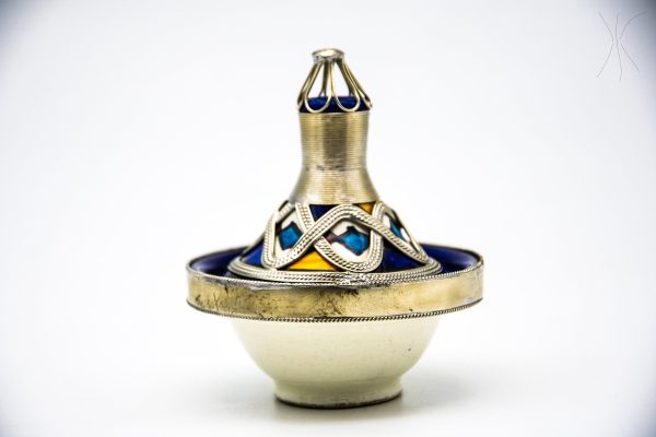 Antique Ceramic and metal bowl - Moroccan Ceramic Bowl - Very beautiful moroccan antique decor