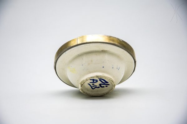 Antique Ceramic and metal bowl - Moroccan Ceramic Bowl - Very beautiful moroccan antique decor