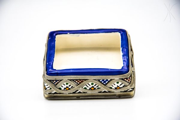 Vintage moroccan jewelry box made from copper and hand engraved with natural stone Chest - chest ethnic handmade wooden - chest ethnic