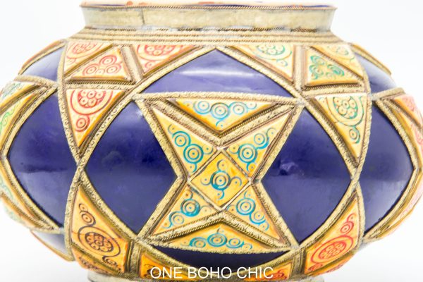 Old Moroccan Ceramic Ashtray Arabian Art chic luxurious Decor ( no size no price )