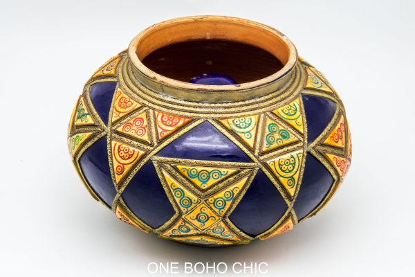 Old Moroccan Ceramic Ashtray Arabian Art chic luxurious Decor ( no size no price )