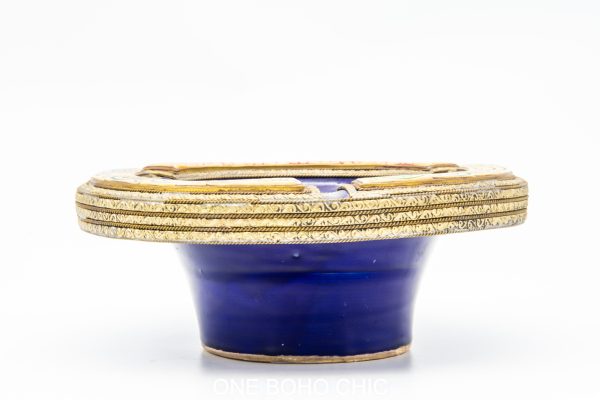 Old Moroccan Ceramic Ashtray Arabian Art chic luxurious Decor ( no size no price )